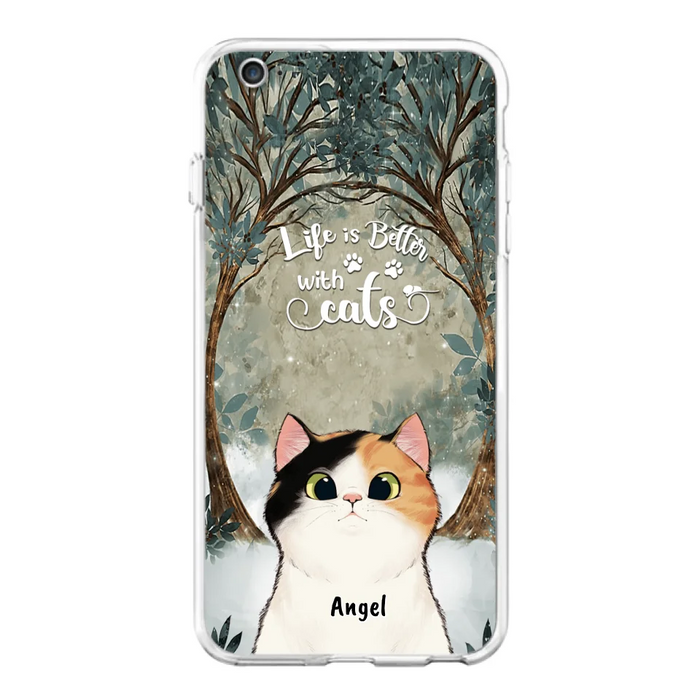 Custom Personalized Cat Phone Case - Best Gift For Cat Lover - Life Is Better With Cats - Phone Case For  iPhone And Samsung