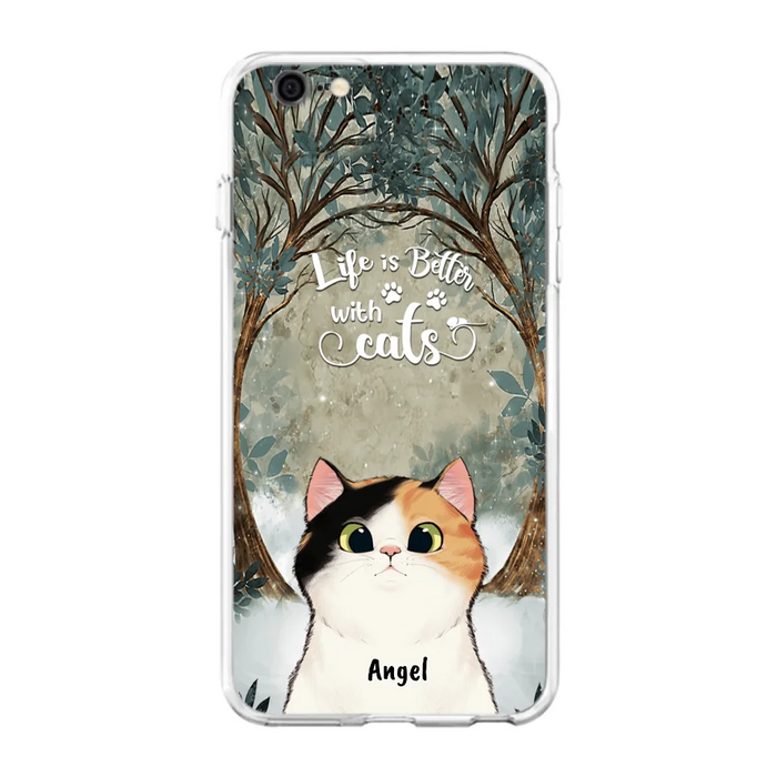 Custom Personalized Cat Phone Case - Best Gift For Cat Lover - Life Is Better With Cats - Phone Case For  iPhone And Samsung