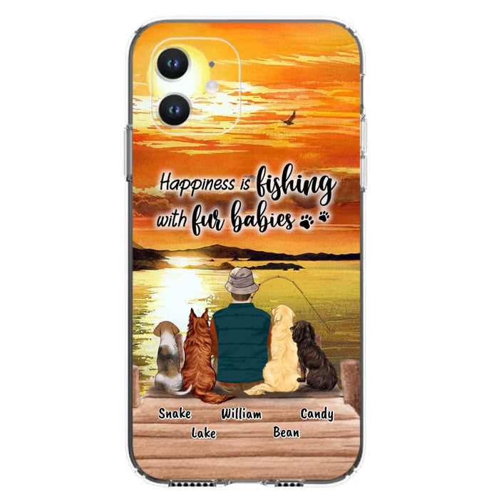 Custom Personalized Fishing Man/Woman Phone Case - Upto 4 Pets - Phone Case For iPhone and Samsung - 4TC88X