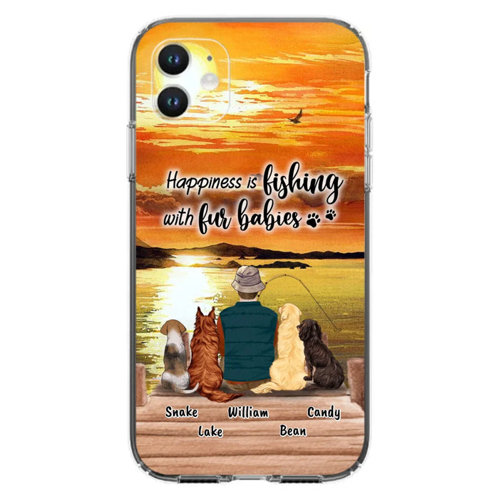 Custom Personalized Fishing Man/Woman Phone Case - Upto 4 Pets - Phone Case For iPhone and Samsung - 4TC88X