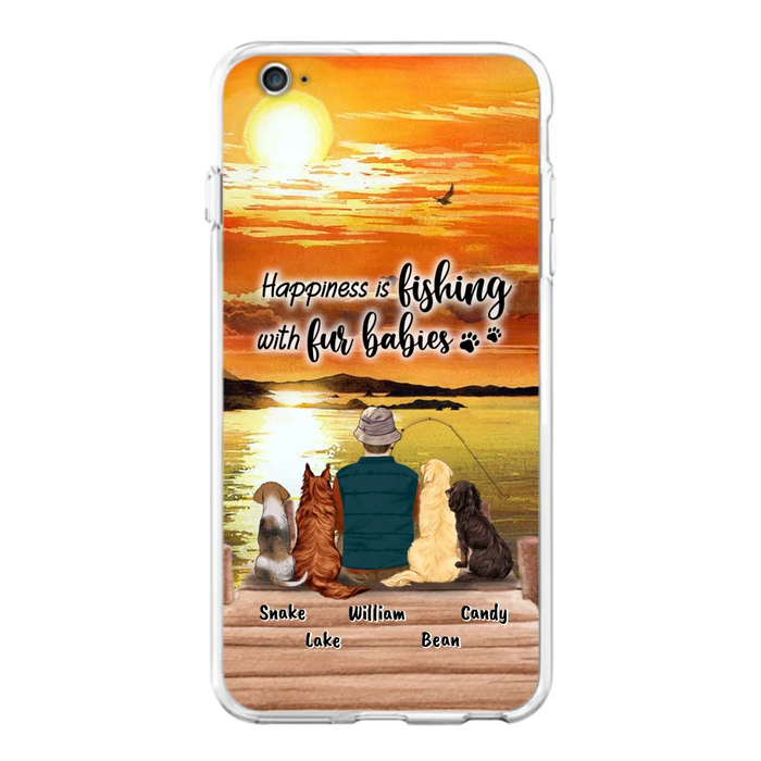 Custom Personalized Fishing Man/Woman Phone Case - Upto 4 Pets - Phone Case For iPhone and Samsung - 4TC88X