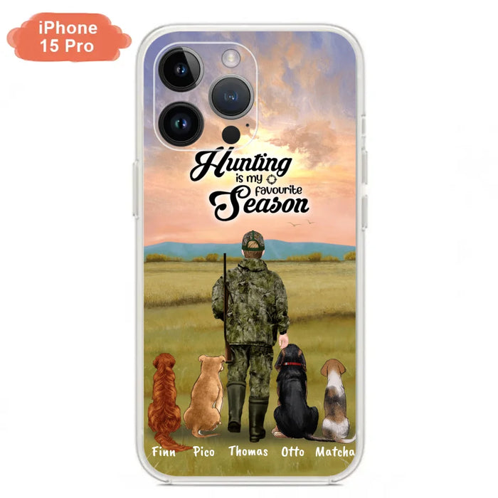 Custom Personalized Hunting Phone Case - Man/Woman With Upto 4 Dogs - Phone Case For iPhone And Samsung - 4168OK