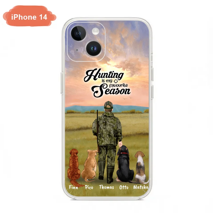 Custom Personalized Hunting Phone Case - Man/Woman With Upto 4 Dogs - Phone Case For iPhone And Samsung - 4168OK