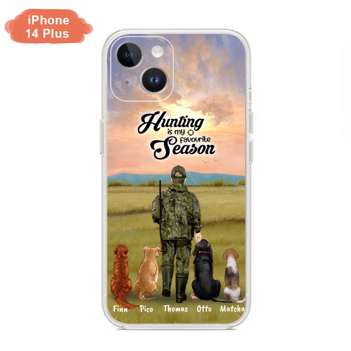 Custom Personalized Hunting Phone Case - Man/Woman With Upto 4 Dogs - Phone Case For iPhone And Samsung - 4168OK