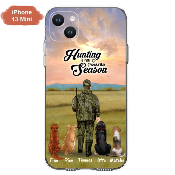 Custom Personalized Hunting Phone Case - Man/Woman With Upto 4 Dogs - Phone Case For iPhone And Samsung - 4168OK