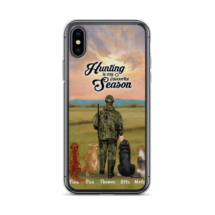 Custom Personalized Hunting Phone Case - Man/Woman With Upto 4 Dogs - Phone Case For iPhone And Samsung - 4168OK