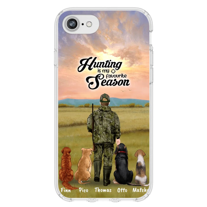 Custom Personalized Hunting Phone Case - Man/Woman With Upto 4 Dogs - Phone Case For iPhone And Samsung - 4168OK