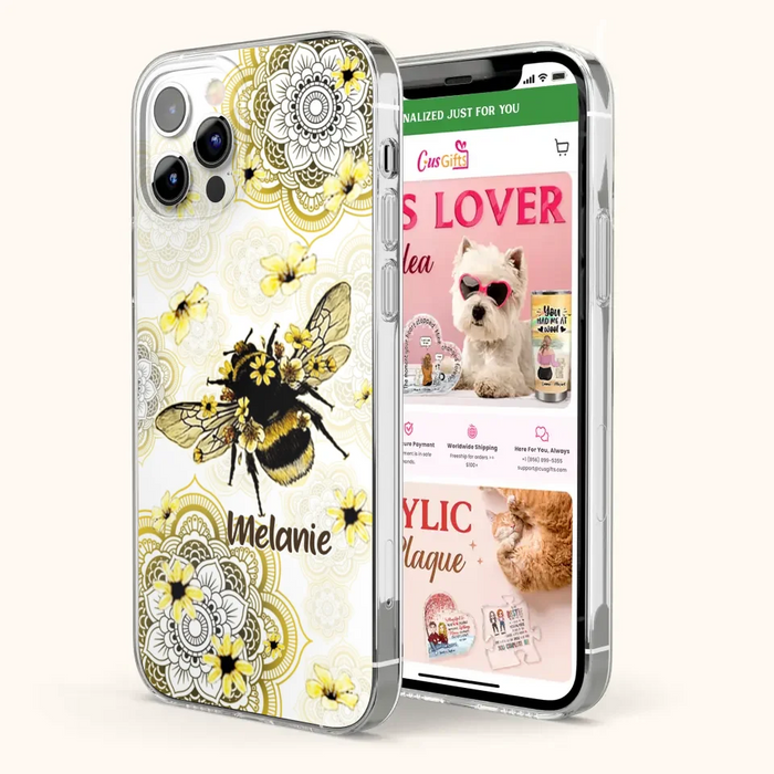 Custom Personalized Bee Phone Case - Upto 5 Bees - Gift For Bee Lovers