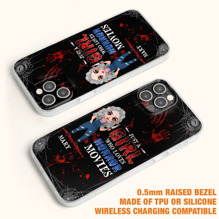 Custom Personalized Halloween Phone Case for iPhone and Samsung - Gift Idea For Halloween - Just A Girl Who Loves Horror Movies