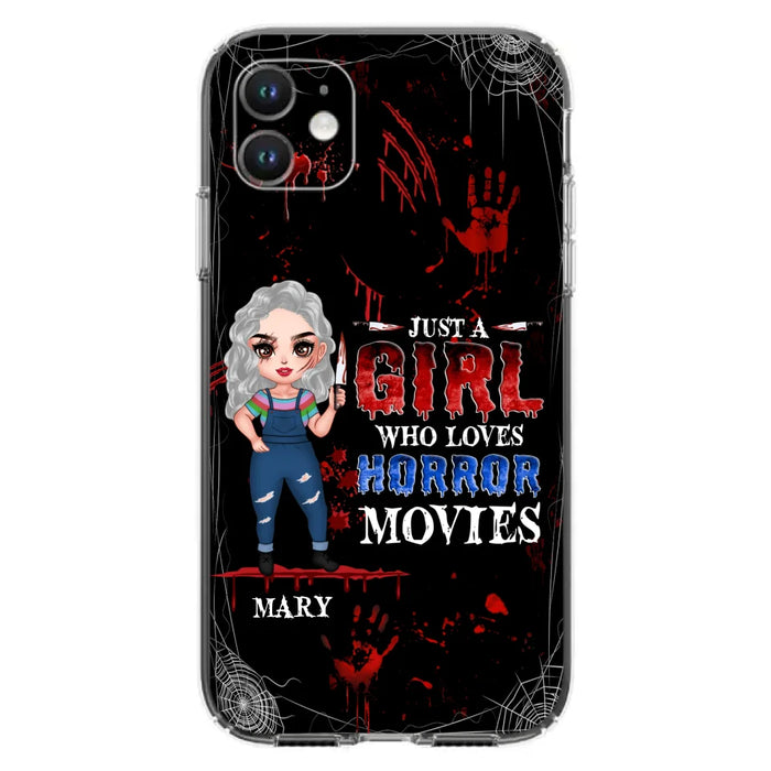 Custom Personalized Halloween Phone Case for iPhone and Samsung - Gift Idea For Halloween - Just A Girl Who Loves Horror Movies