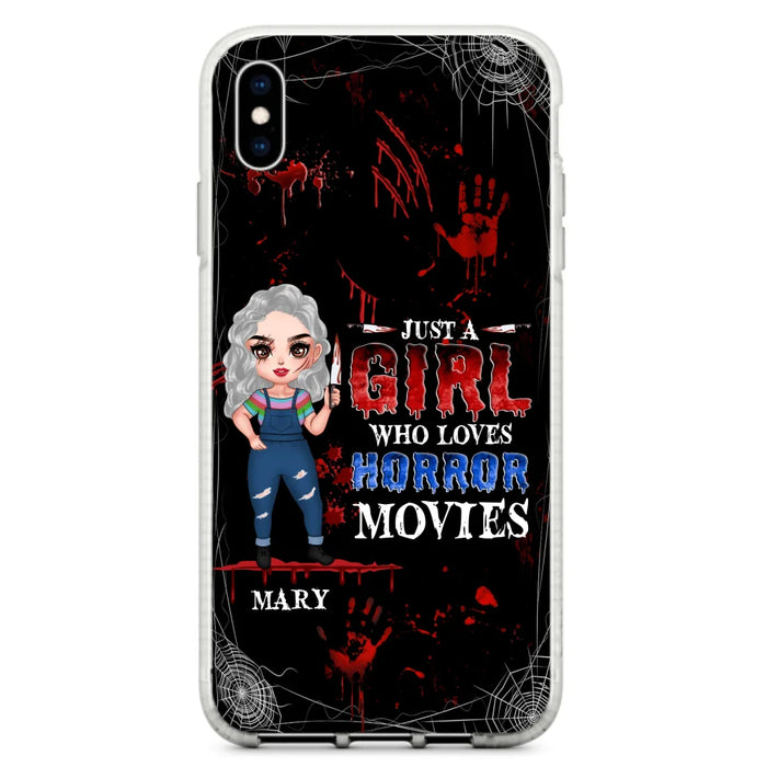 Custom Personalized Halloween Phone Case for iPhone and Samsung - Gift Idea For Halloween - Just A Girl Who Loves Horror Movies