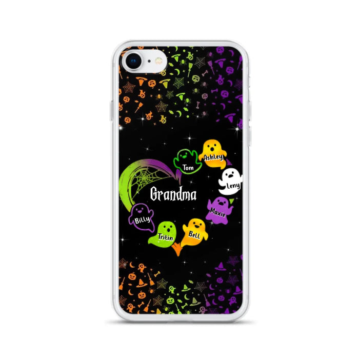 Custom Personalized Grandma and Grandkids Ghost iPhone/Samsung Case - Halloween gift for Grandma - Up to 7 Grandkids