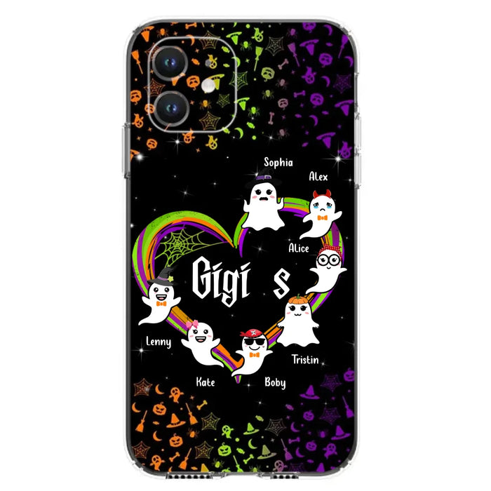 Custom Personalized Grandma & Grandkids Ghost Phone Case - Up to 7 Grandkids - Halloween Gift For Grandma - Case For iPhone And Samsung