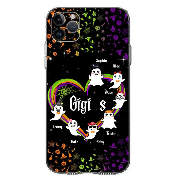 Custom Personalized Grandma & Grandkids Ghost Phone Case - Up to 7 Grandkids - Halloween Gift For Grandma - Case For iPhone And Samsung