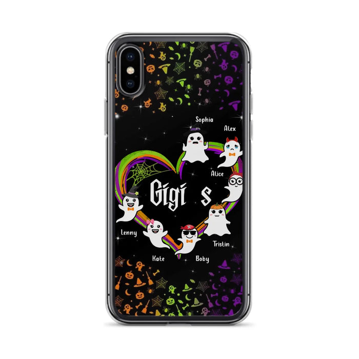 Custom Personalized Grandma & Grandkids Ghost Phone Case - Up to 7 Grandkids - Halloween Gift For Grandma - Case For iPhone And Samsung