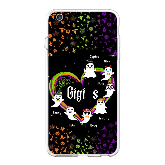 Custom Personalized Grandma & Grandkids Ghost Phone Case - Up to 7 Grandkids - Halloween Gift For Grandma - Case For iPhone And Samsung