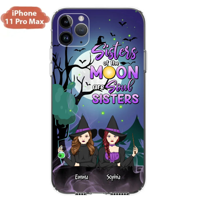 Custom Personalized Witches Phone Case for iPhone/ Samsung - Gift Idea For Halloween/ Friends with up to 4 Witches - Sisters Of The Moon Are Soul Sisters