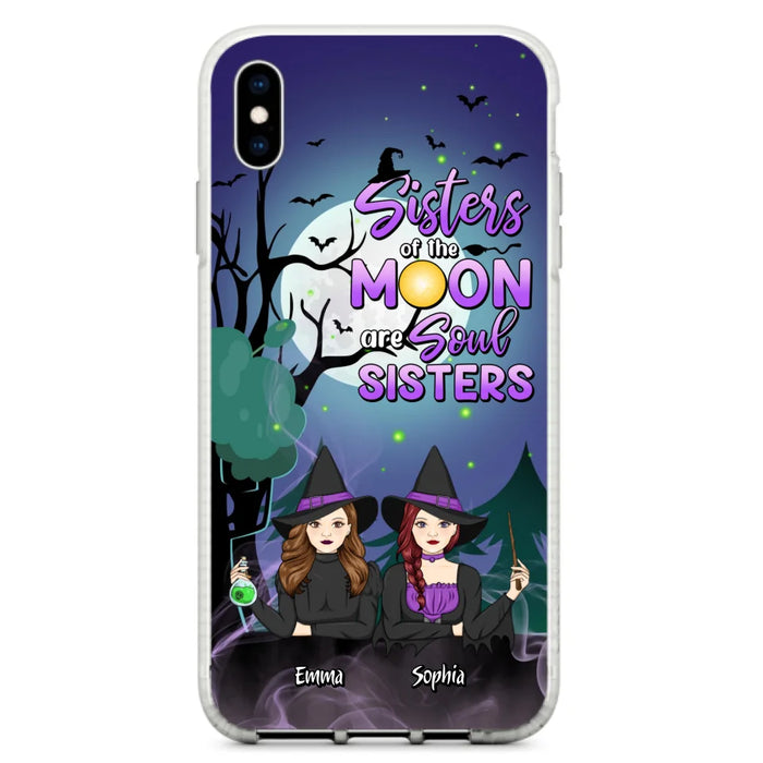 Custom Personalized Witches Phone Case for iPhone/ Samsung - Gift Idea For Halloween/ Friends with up to 4 Witches - Sisters Of The Moon Are Soul Sisters