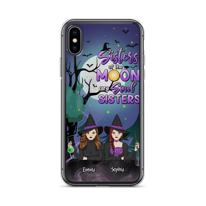 Custom Personalized Witches Phone Case for iPhone/ Samsung - Gift Idea For Halloween/ Friends with up to 4 Witches - Sisters Of The Moon Are Soul Sisters