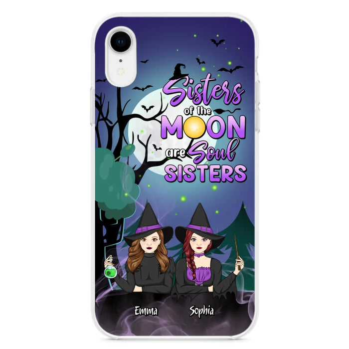 Custom Personalized Witches Phone Case for iPhone/ Samsung - Gift Idea For Halloween/ Friends with up to 4 Witches - Sisters Of The Moon Are Soul Sisters