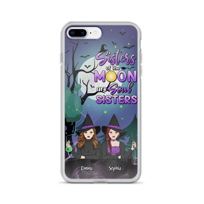 Custom Personalized Witches Phone Case for iPhone/ Samsung - Gift Idea For Halloween/ Friends with up to 4 Witches - Sisters Of The Moon Are Soul Sisters