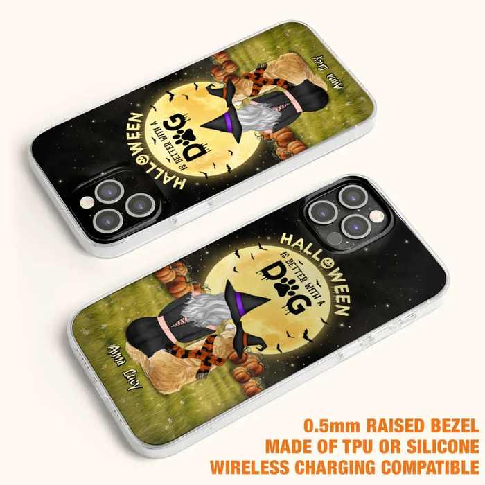 Custom Personalized Halloween Phone Case for iPhone/ Samsung - Gift Idea For Dog Owner with up to 4 Dogs - Halloween Is Better With A Dog