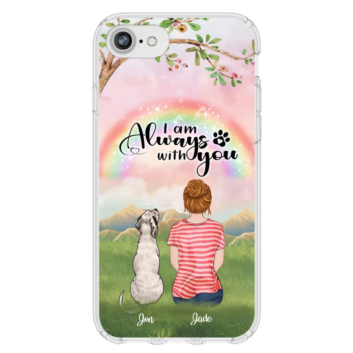 Custom Personalized Dog Mom/Dad Phone Case - Upto 4 Dogs - Best Gift For Dog Lover - I Am Always With You - Case For Iphone Samsung - 5BWJPA