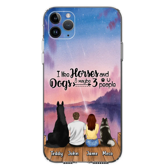 Custom Personalized Parents Horse Dog Phone Case - Upto 3 Pets Forever In My Heart - Case For iPhone And Samsung