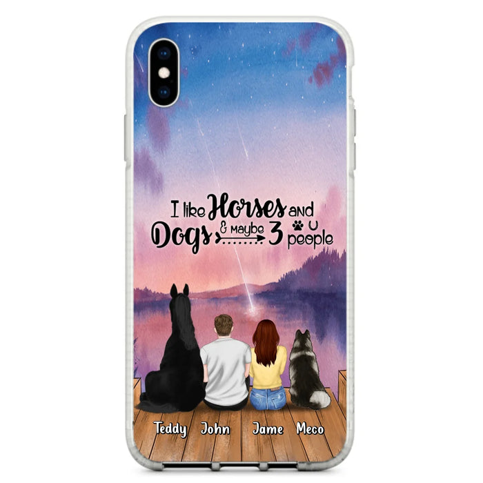 Custom Personalized Parents Horse Dog Phone Case - Upto 3 Pets Forever In My Heart - Case For iPhone And Samsung