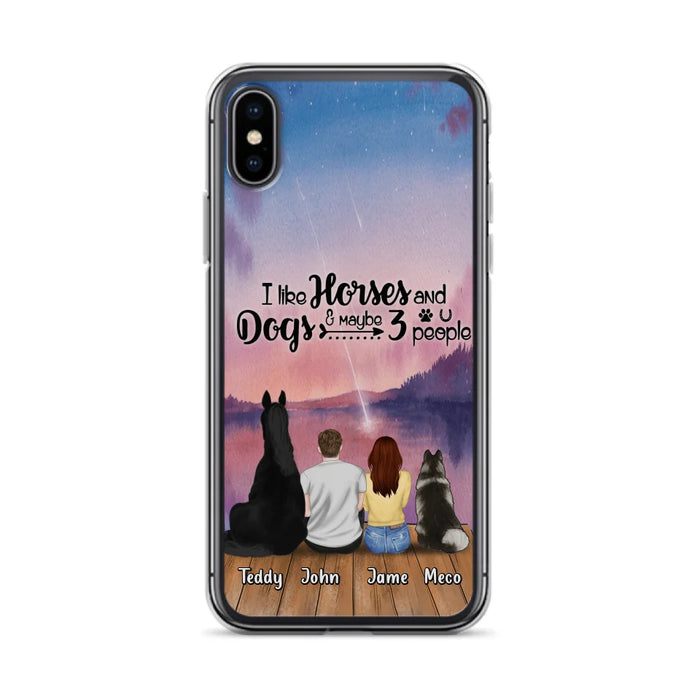 Custom Personalized Parents Horse Dog Phone Case - Upto 3 Pets Forever In My Heart - Case For iPhone And Samsung