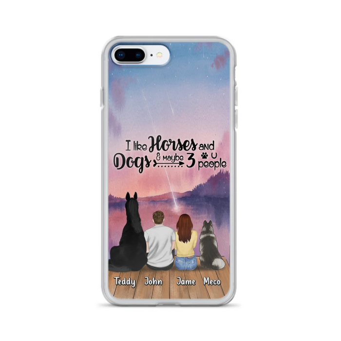 Custom Personalized Parents Horse Dog Phone Case - Upto 3 Pets Forever In My Heart - Case For iPhone And Samsung