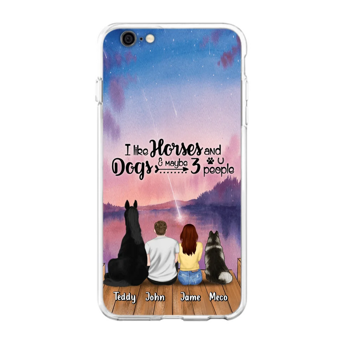 Custom Personalized Parents Horse Dog Phone Case - Upto 3 Pets Forever In My Heart - Case For iPhone And Samsung