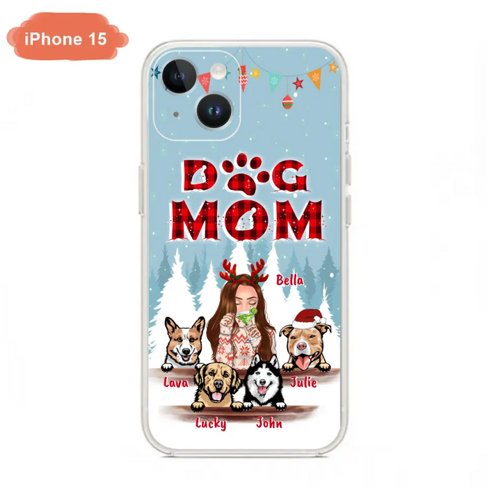 Custom Personalized Pet Mom Xmas Phone Case - Upto 4 Pets - Best Gift For Dog/Cat Lover - Case For Iphone/Samsung - 2T7CRT