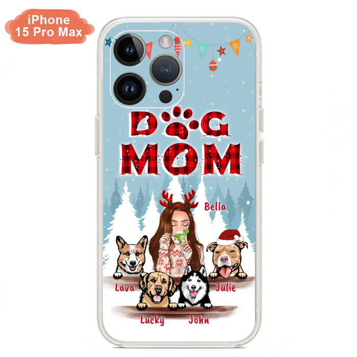 Custom Personalized Pet Mom Xmas Phone Case - Upto 4 Pets - Best Gift For Dog/Cat Lover - Case For Iphone/Samsung - 2T7CRT