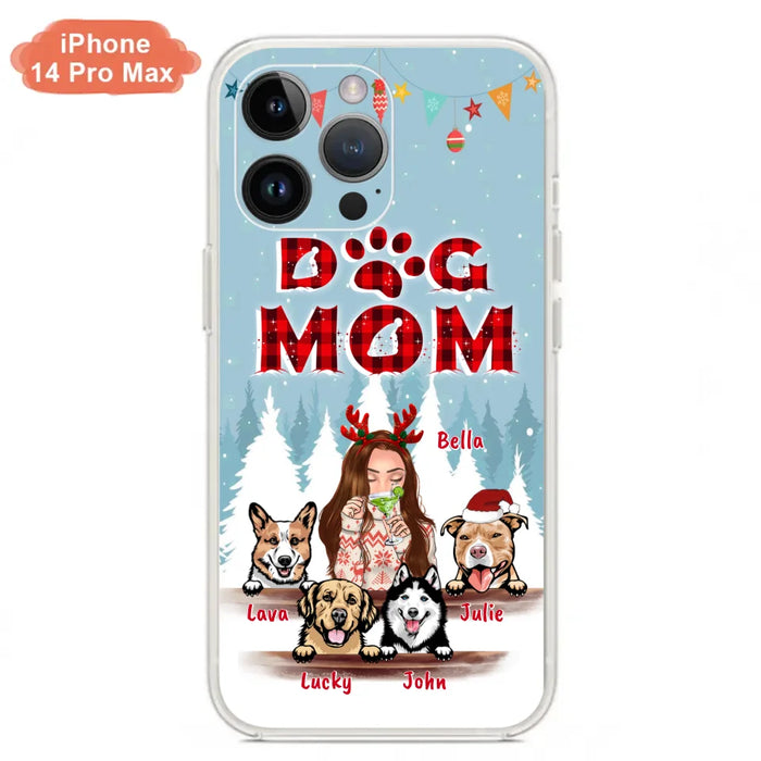 Custom Personalized Pet Mom Xmas Phone Case - Upto 4 Pets - Best Gift For Dog/Cat Lover - Case For Iphone/Samsung - 2T7CRT