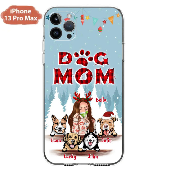 Custom Personalized Pet Mom Xmas Phone Case - Upto 4 Pets - Best Gift For Dog/Cat Lover - Case For Iphone/Samsung - 2T7CRT