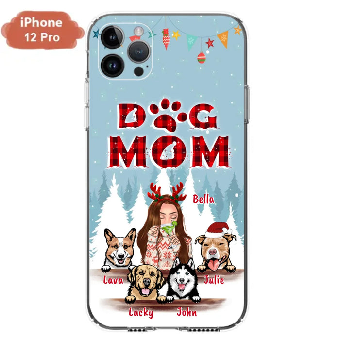 Custom Personalized Pet Mom Xmas Phone Case - Upto 4 Pets - Best Gift For Dog/Cat Lover - Case For Iphone/Samsung - 2T7CRT