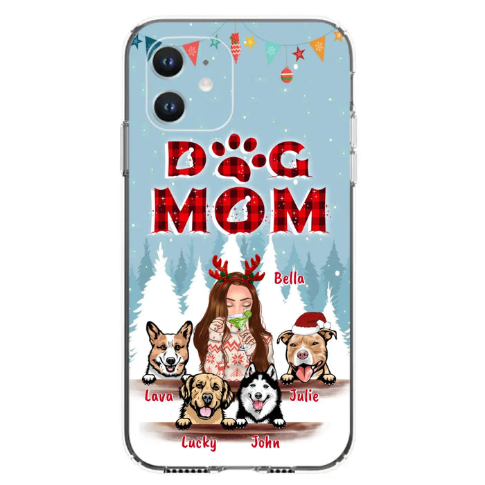 Custom Personalized Pet Mom Xmas Phone Case - Upto 4 Pets - Best Gift For Dog/Cat Lover - Case For Iphone/Samsung - 2T7CRT