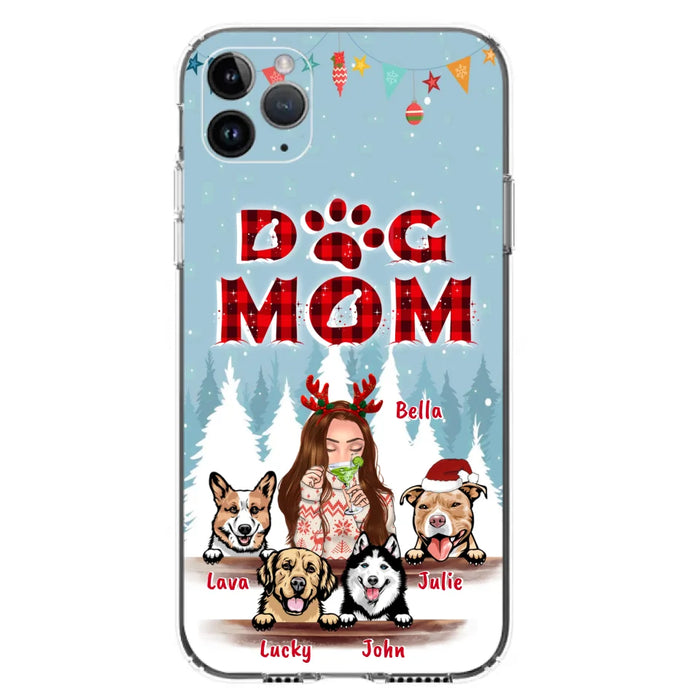 Custom Personalized Pet Mom Xmas Phone Case - Upto 4 Pets - Best Gift For Dog/Cat Lover - Case For Iphone/Samsung - 2T7CRT