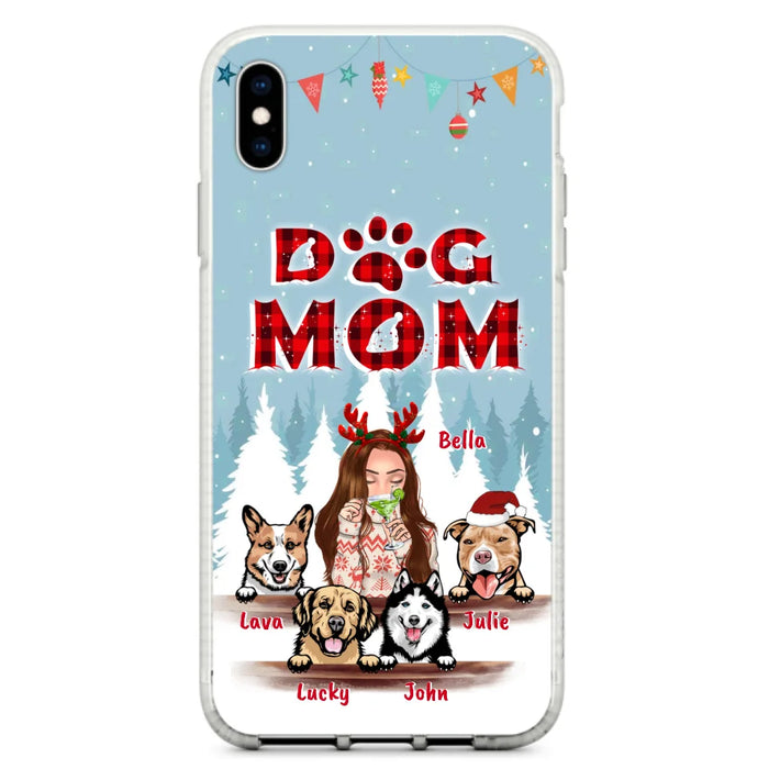 Custom Personalized Pet Mom Xmas Phone Case - Upto 4 Pets - Best Gift For Dog/Cat Lover - Case For Iphone/Samsung - 2T7CRT