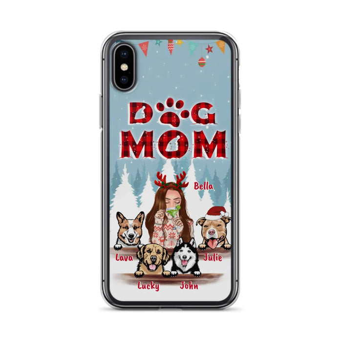 Custom Personalized Pet Mom Xmas Phone Case - Upto 4 Pets - Best Gift For Dog/Cat Lover - Case For Iphone/Samsung - 2T7CRT