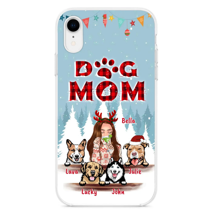 Custom Personalized Pet Mom Xmas Phone Case - Upto 4 Pets - Best Gift For Dog/Cat Lover - Case For Iphone/Samsung - 2T7CRT