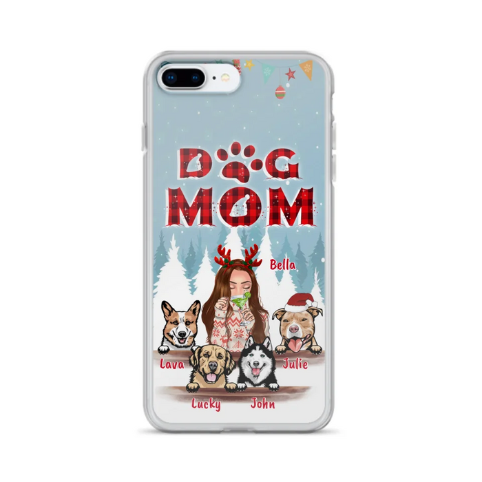 Custom Personalized Pet Mom Xmas Phone Case - Upto 4 Pets - Best Gift For Dog/Cat Lover - Case For Iphone/Samsung - 2T7CRT