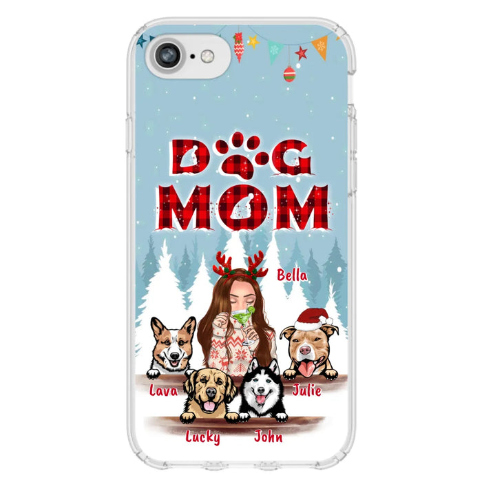 Custom Personalized Pet Mom Xmas Phone Case - Upto 4 Pets - Best Gift For Dog/Cat Lover - Case For Iphone/Samsung - 2T7CRT