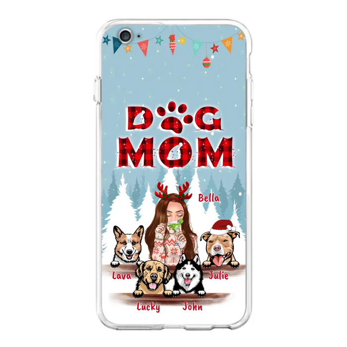 Custom Personalized Pet Mom Xmas Phone Case - Upto 4 Pets - Best Gift For Dog/Cat Lover - Case For Iphone/Samsung - 2T7CRT