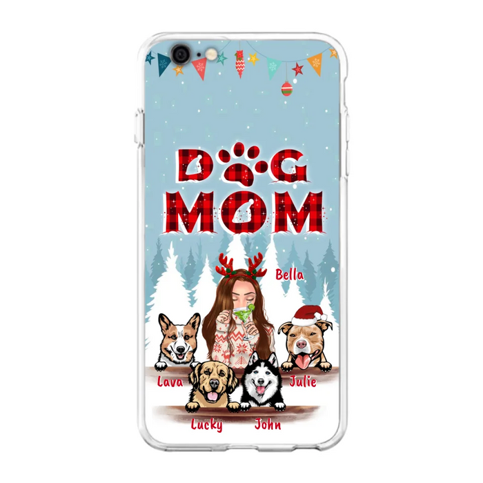 Custom Personalized Pet Mom Xmas Phone Case - Upto 4 Pets - Best Gift For Dog/Cat Lover - Case For Iphone/Samsung - 2T7CRT