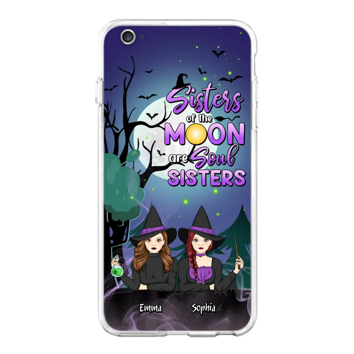 Custom Personalized Witches Phone Case for iPhone/ Samsung - Gift Idea For Halloween/ Friends with up to 4 Witches - Sisters Of The Moon Are Soul Sisters