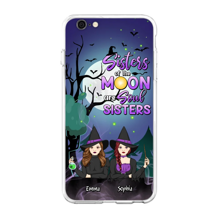 Custom Personalized Witches Phone Case for iPhone/ Samsung - Gift Idea For Halloween/ Friends with up to 4 Witches - Sisters Of The Moon Are Soul Sisters