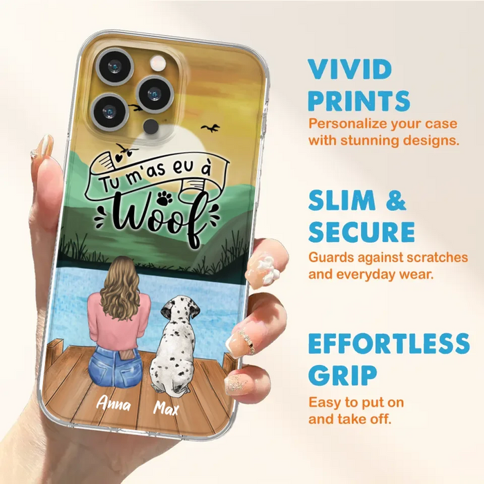 Custom Personalized Dog Mom Phone Case - Gifts For Dog Lover/ Mother's Day With Upto 5 Dogs - Tu m'á eu à Woof