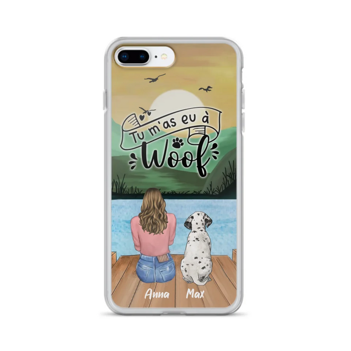 Custom Personalized Dog Mom Phone Case - Gifts For Dog Lover/ Mother's Day With Upto 5 Dogs - Tu m'á eu à Woof